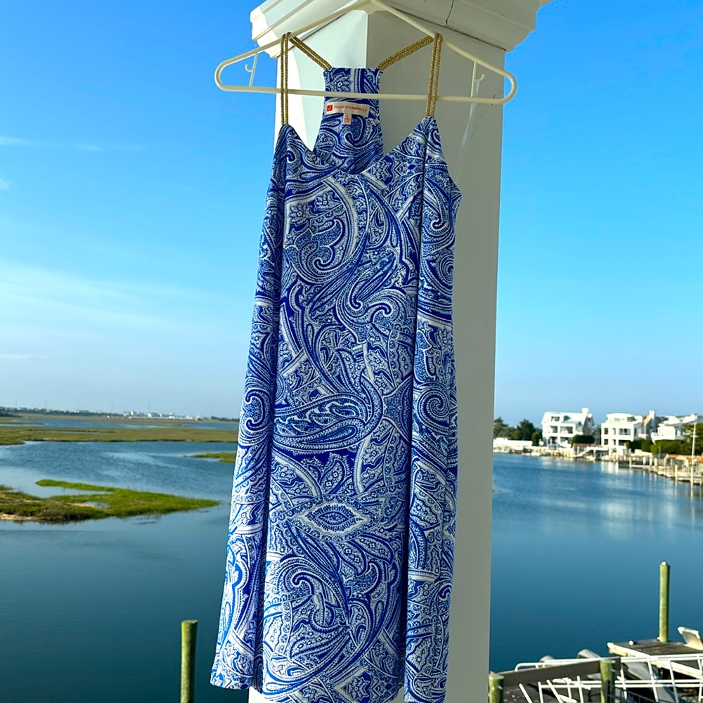 Blue and white sundress